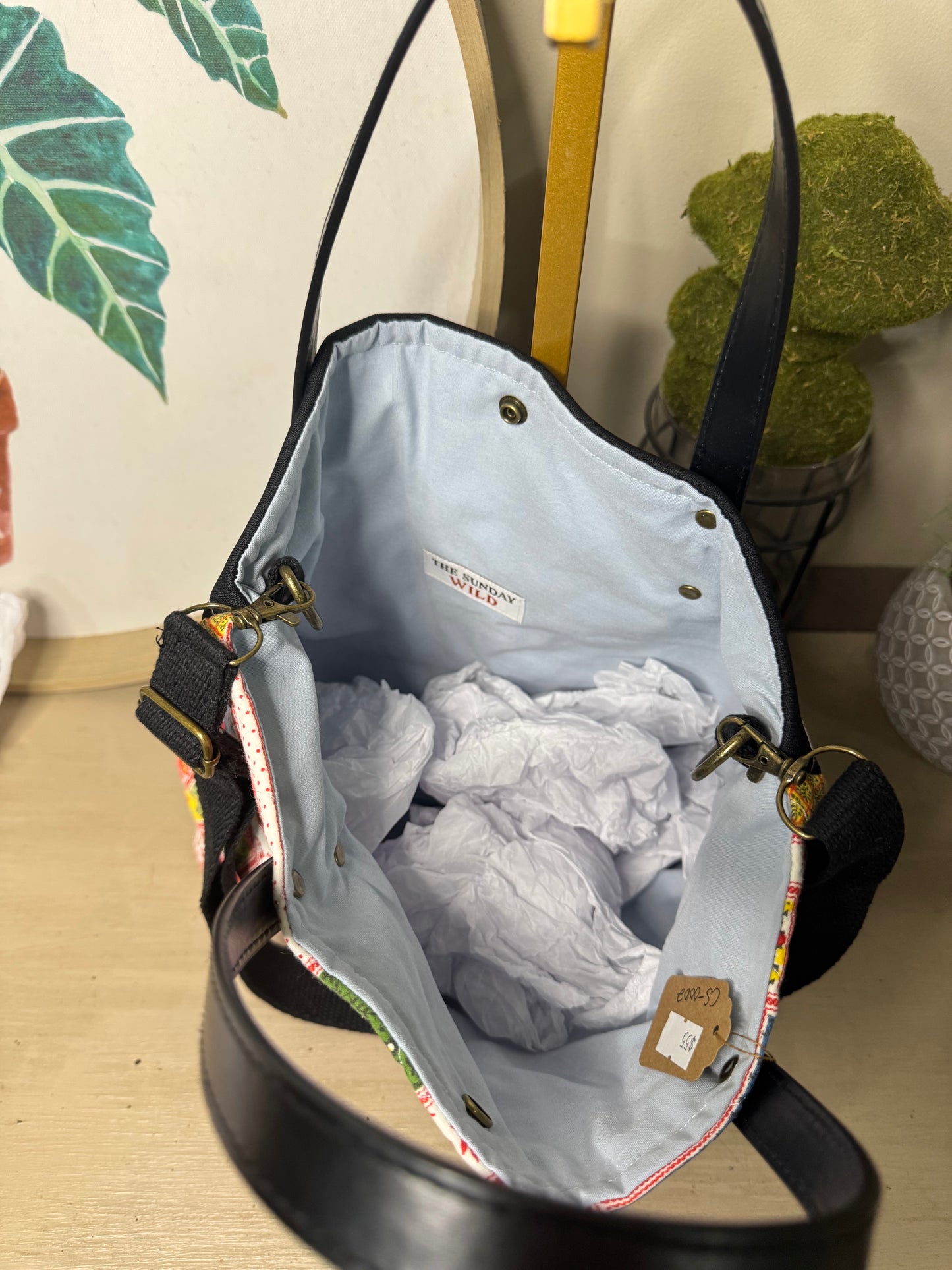 Vintage Picnic - Up-cycled Tote/Crossbody
