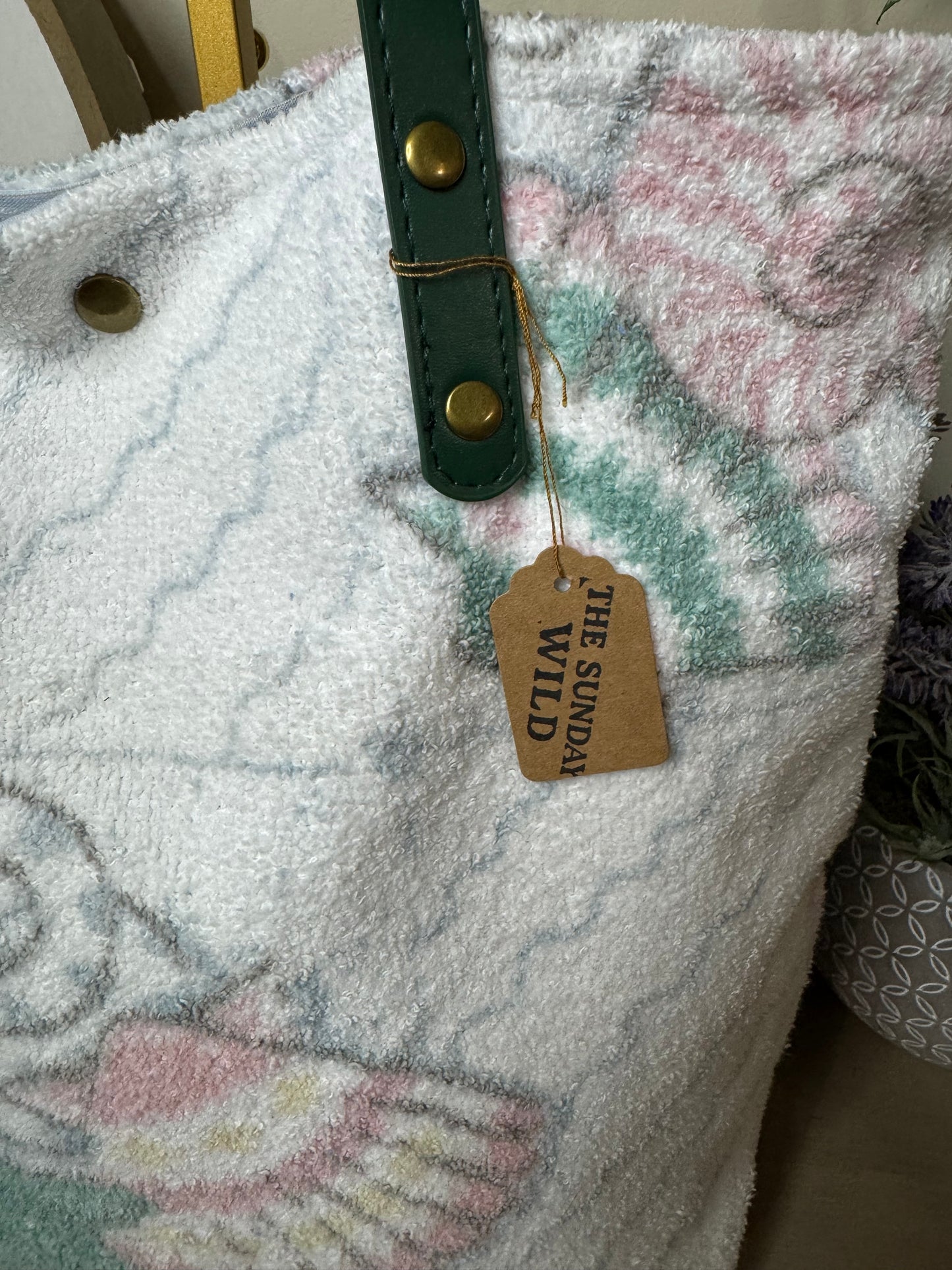 Seashell Terrycloth - Up-cycled Tote