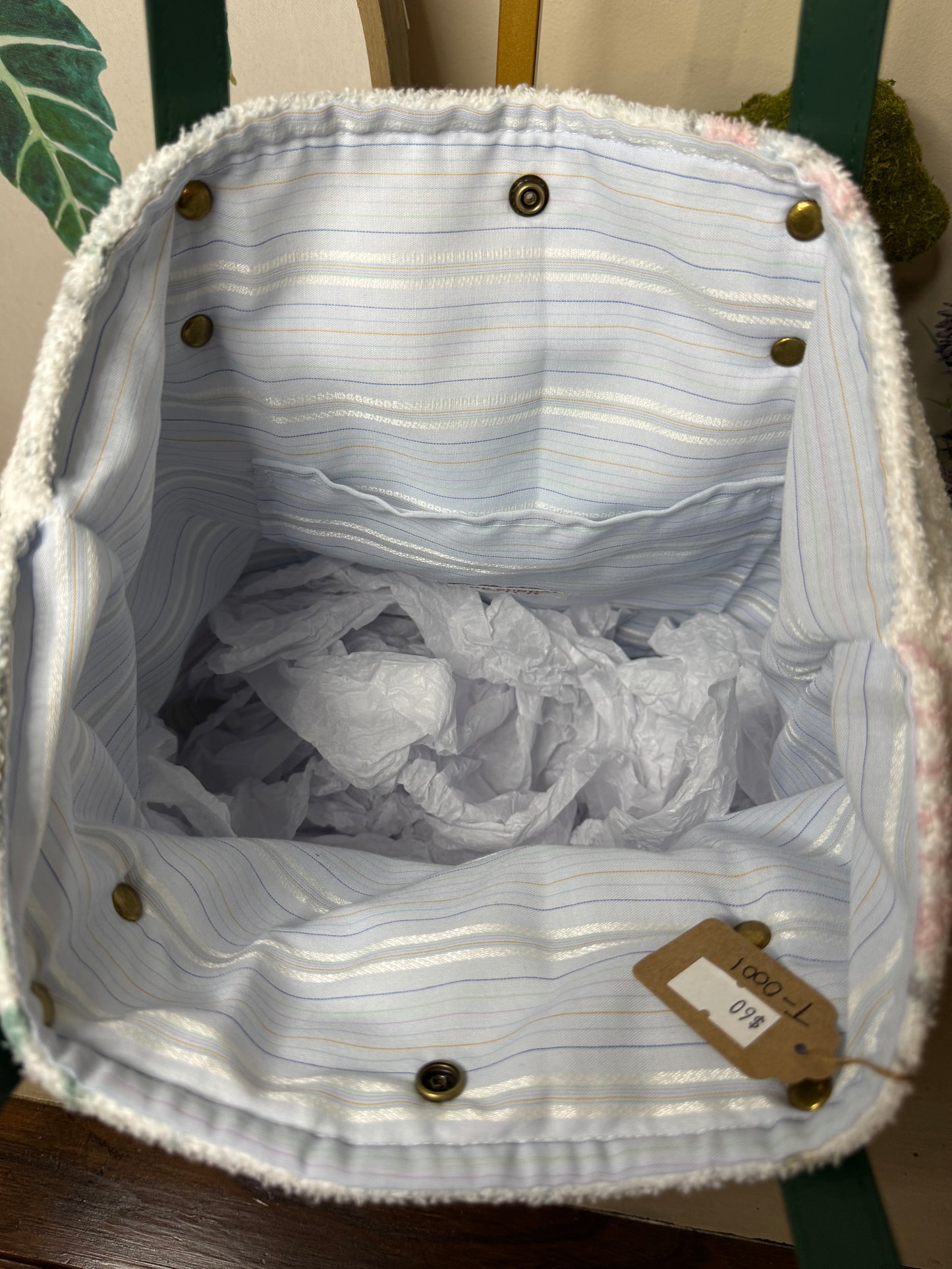 Seashell Terrycloth - Up-cycled Tote