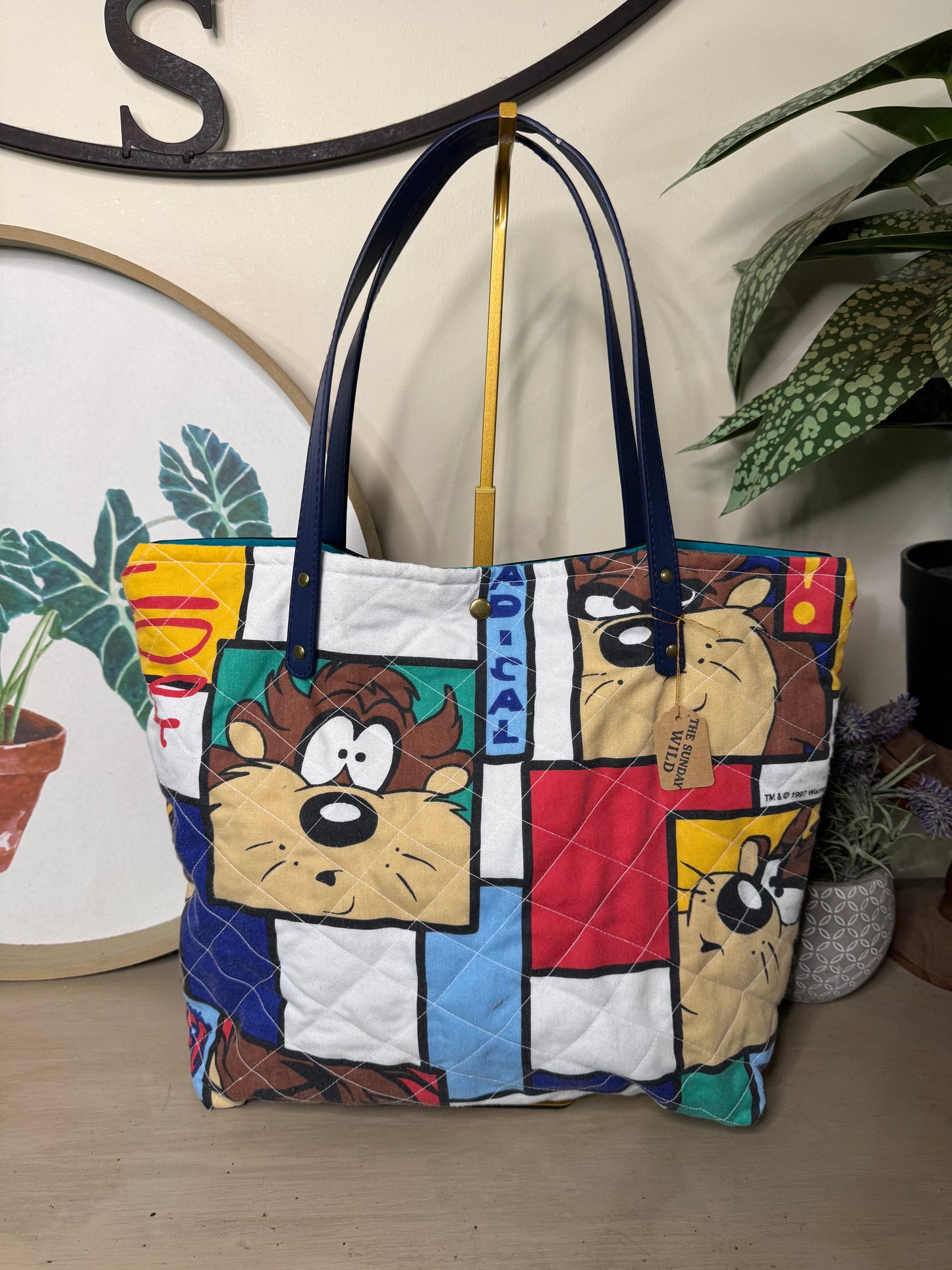 Vintage Tasmanian Devil - Up-cycled Tote