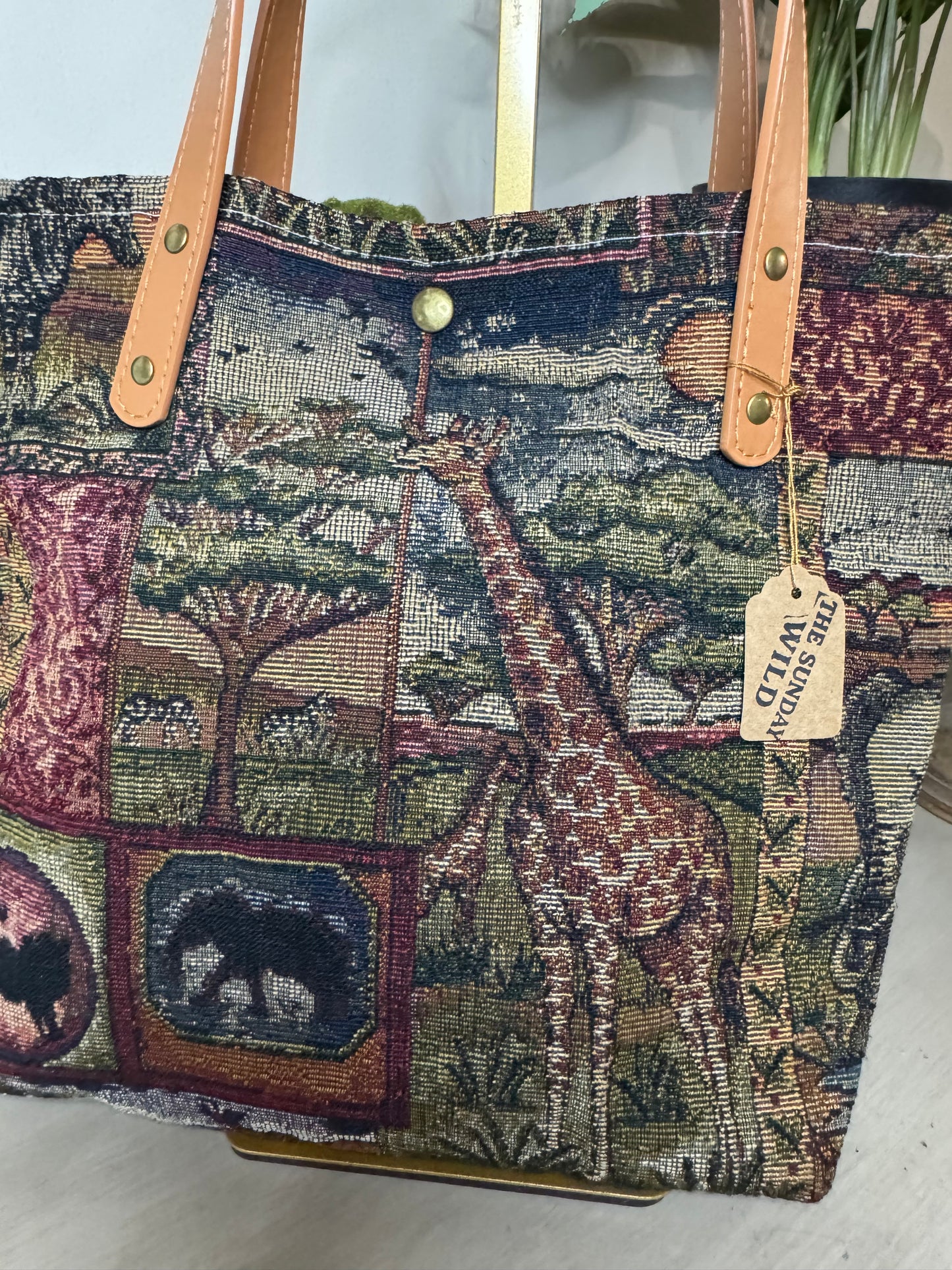 Safari Tapestry - Up-cycled Tote/Crossbody