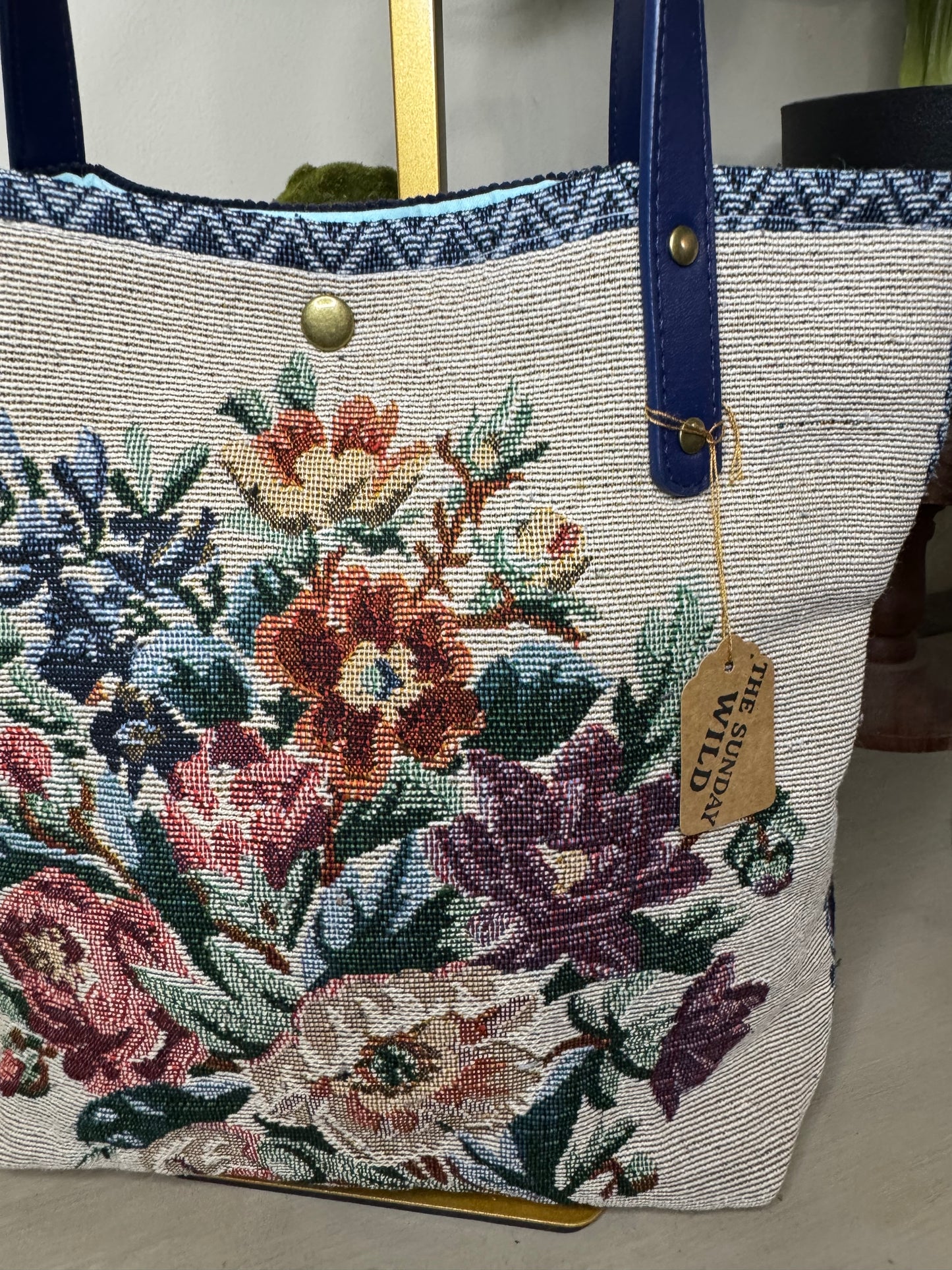 Bouquet Tapestry - Up-cycled Tote/Crossbody