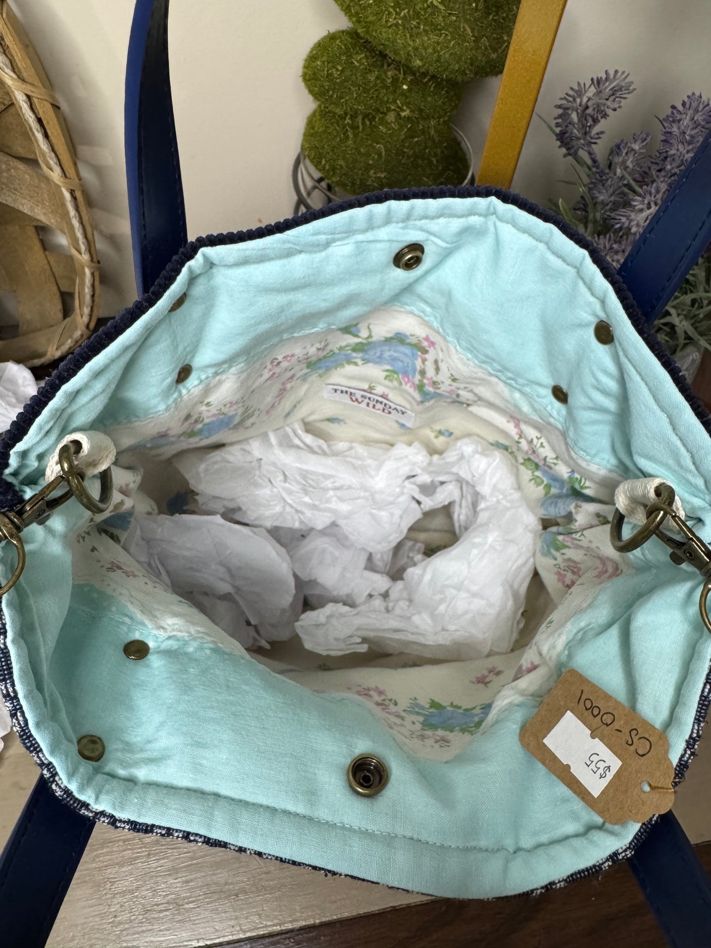 Bouquet Tapestry - Up-cycled Tote/Crossbody