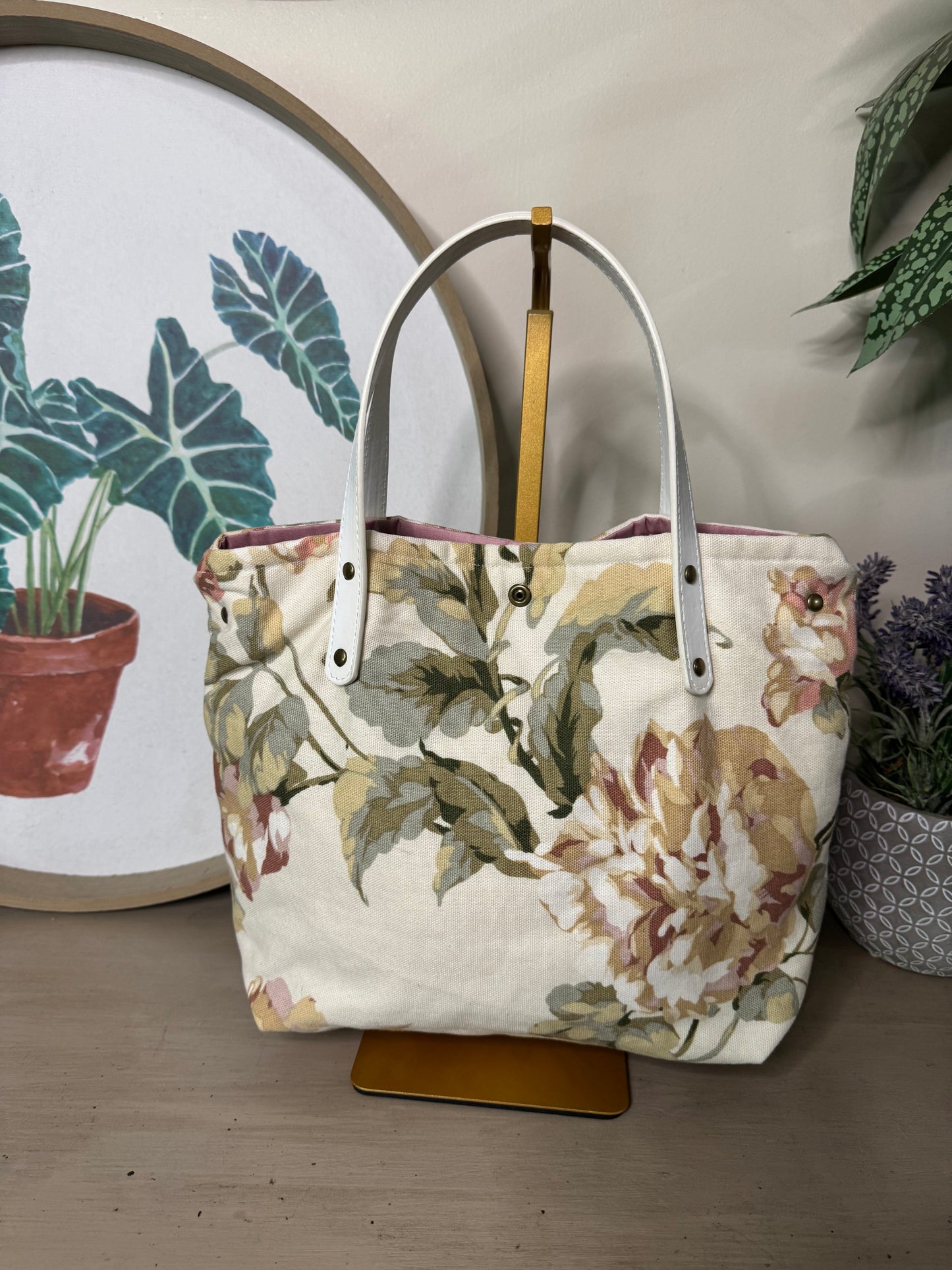 Light Floral - Up-cycled Tote/Crossbody