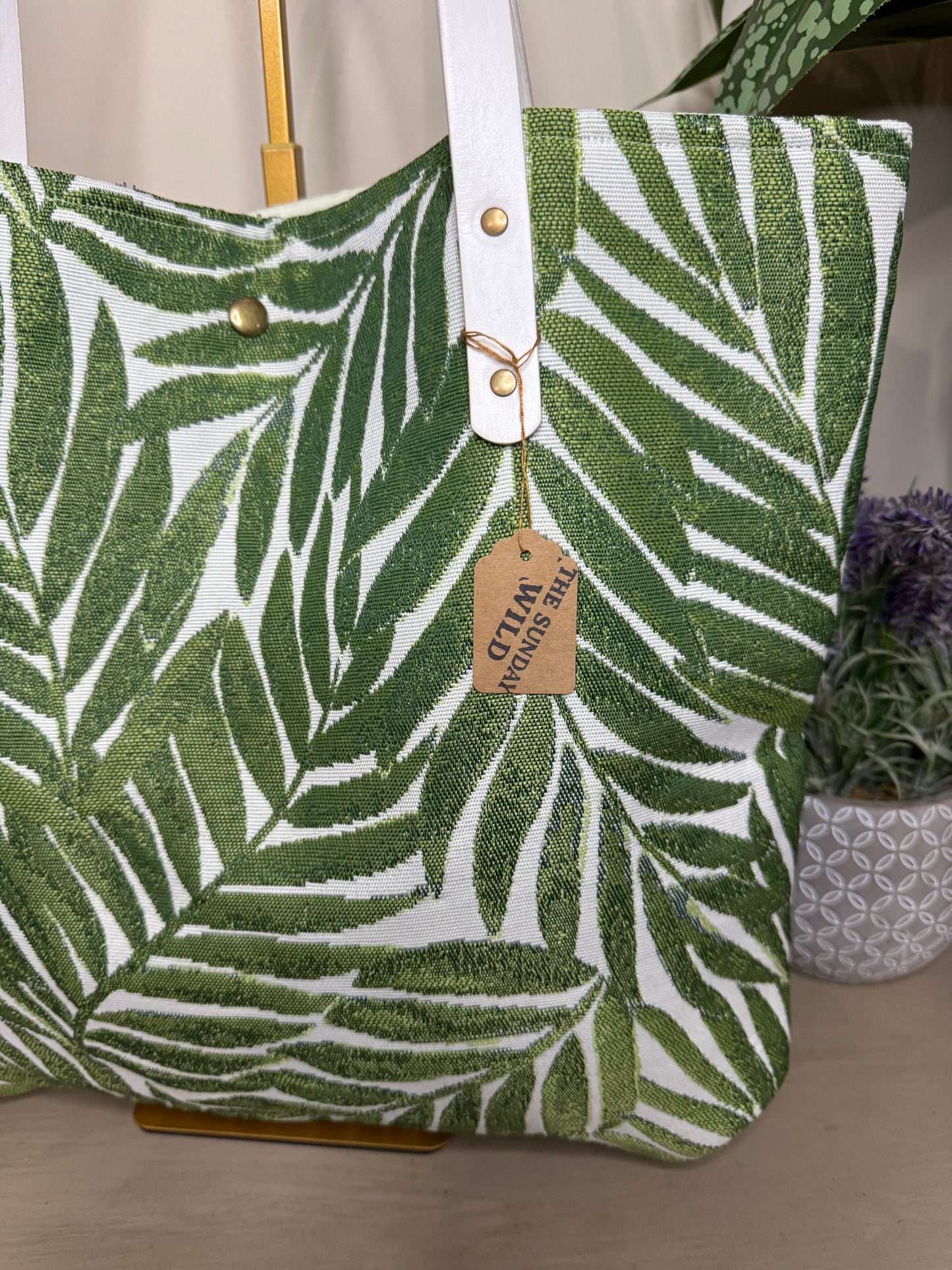 Palm Leaf - Up-cycled Tote