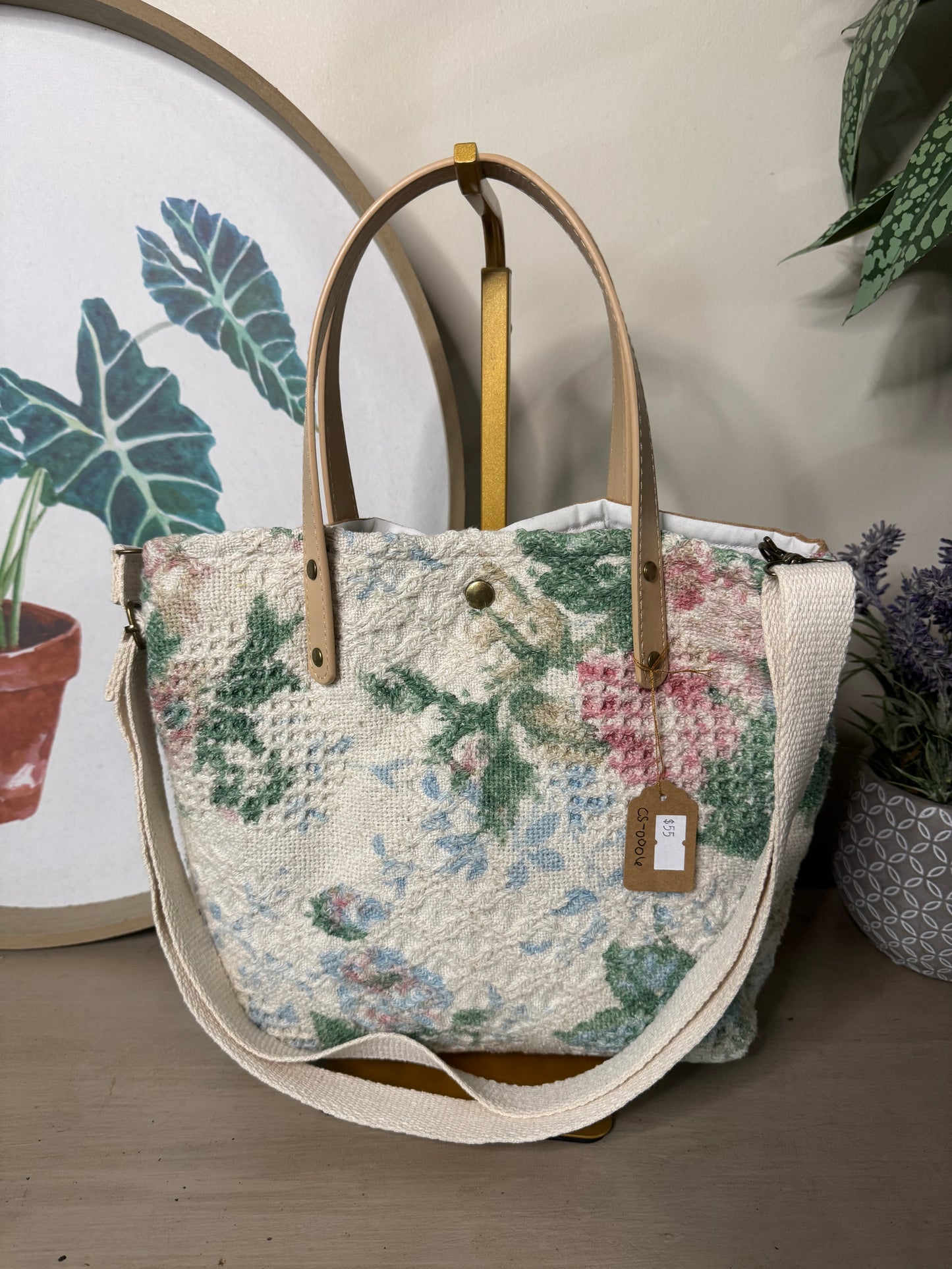 Floral Tapestry - Up-cycled Tote/Crossbody