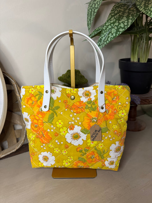 Retro Floral - Up-cycled Tote/Crossbody
