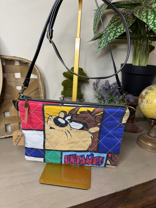 Vintage Looney Tunes/Tasmanian Devil - Up-cycled Crossbody