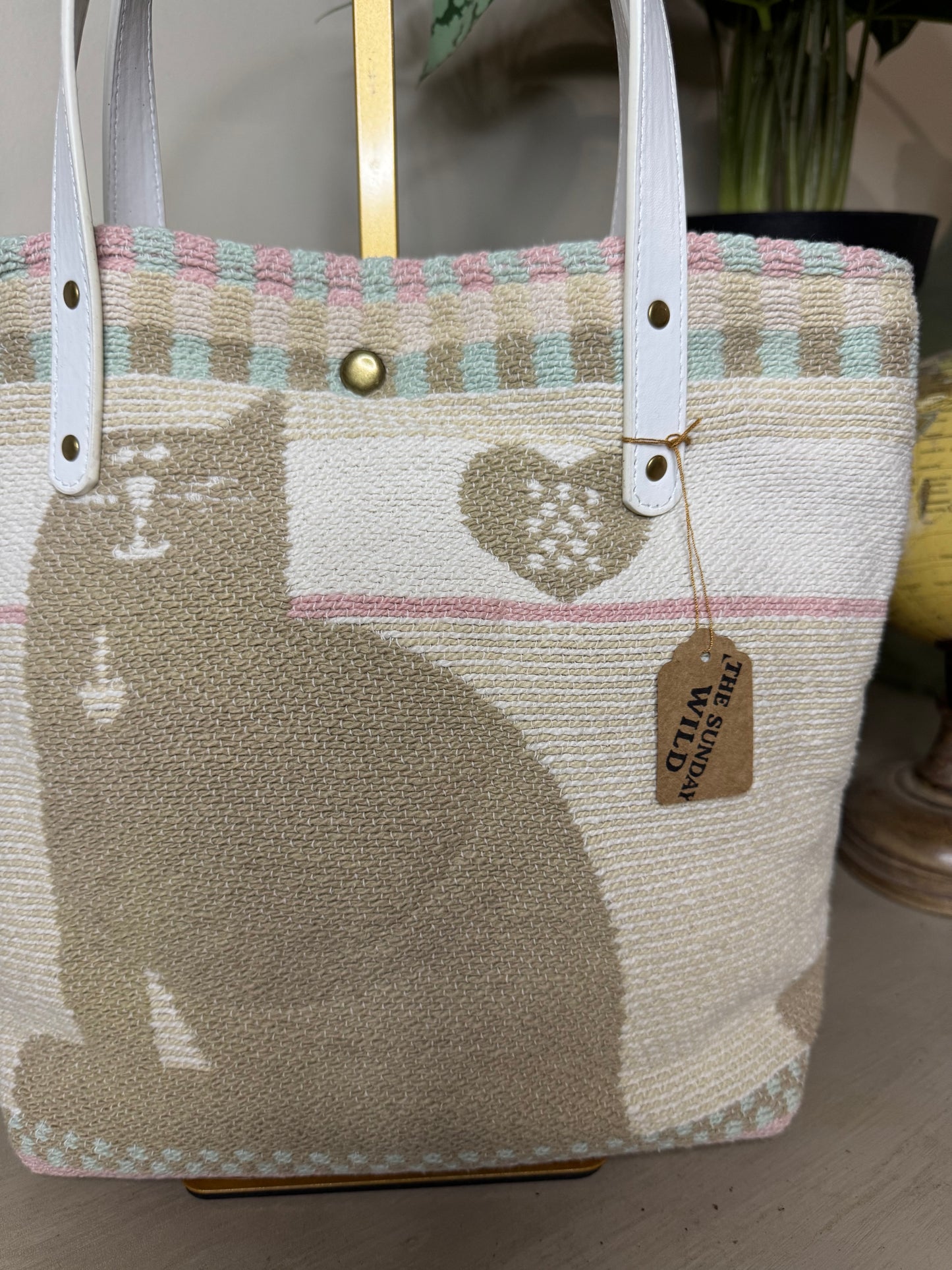 Cat Tapestry - Up-cycled Tote/Crossbody