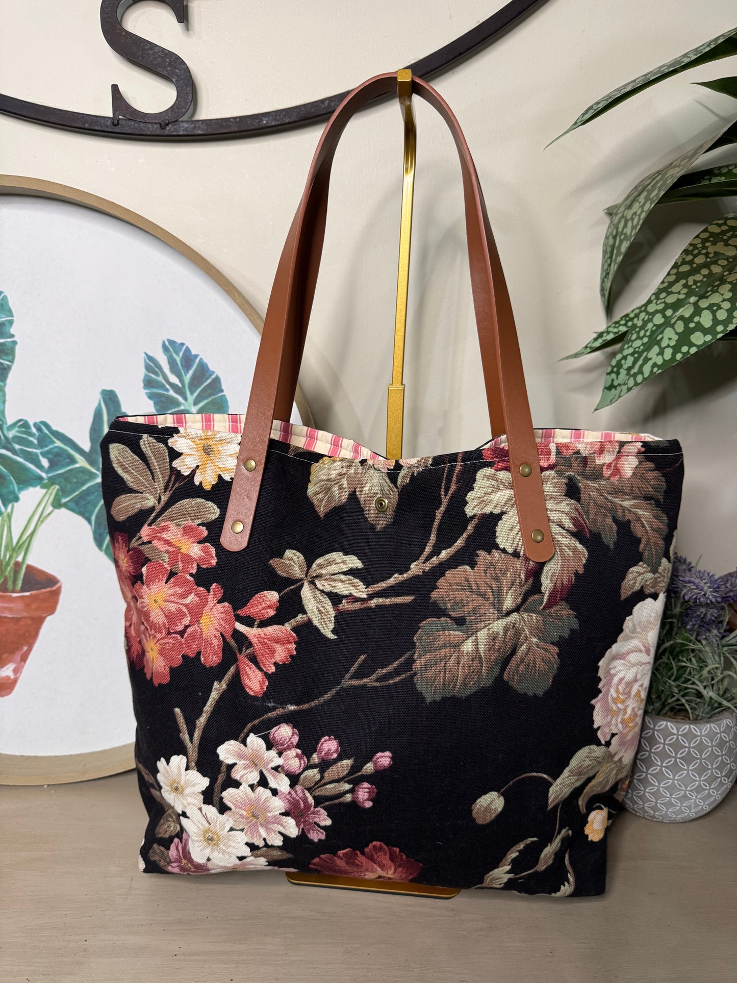 Moody Floral - Up-cycled Tote