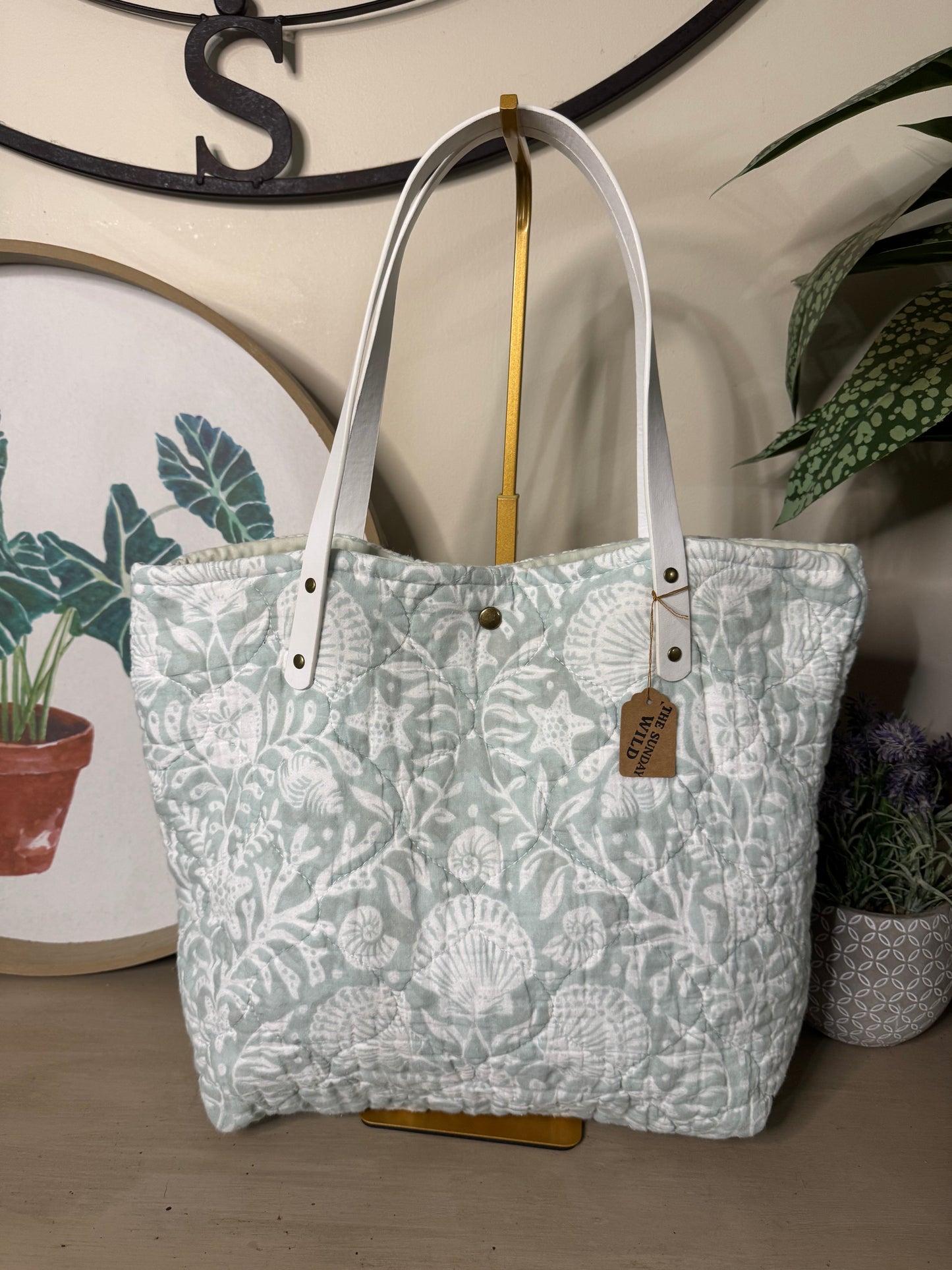 Coastal Quilt - Up-cycled Tote