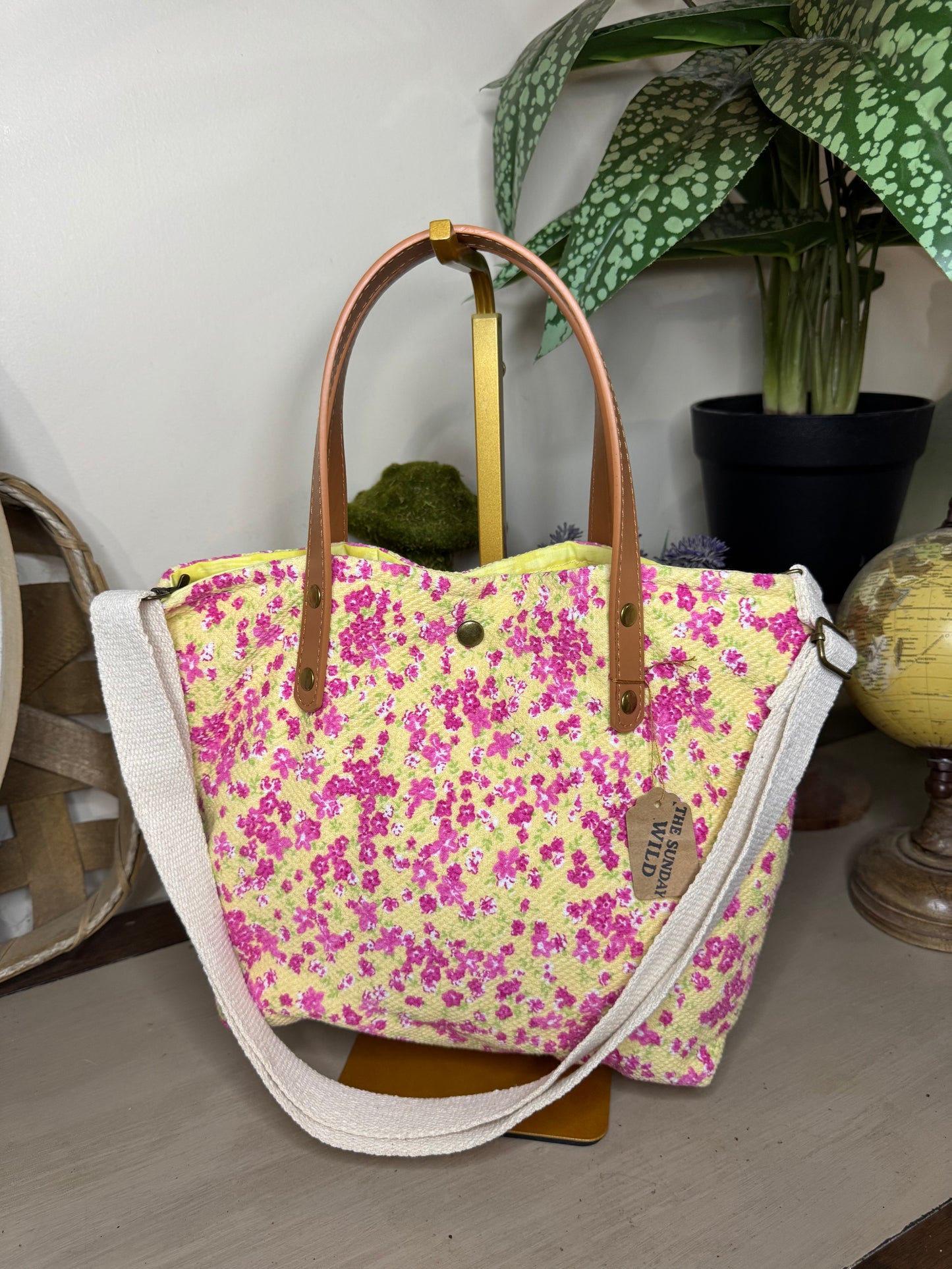 Wildflowers - Up-cycled Tote/Crossbody