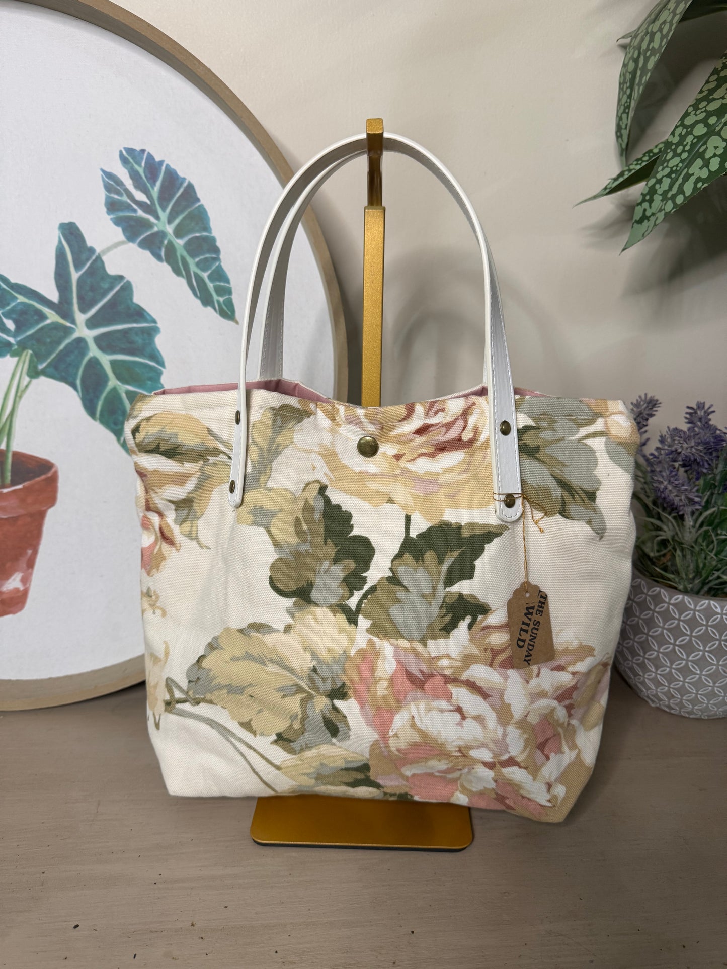 Light Floral - Up-cycled Tote/Crossbody