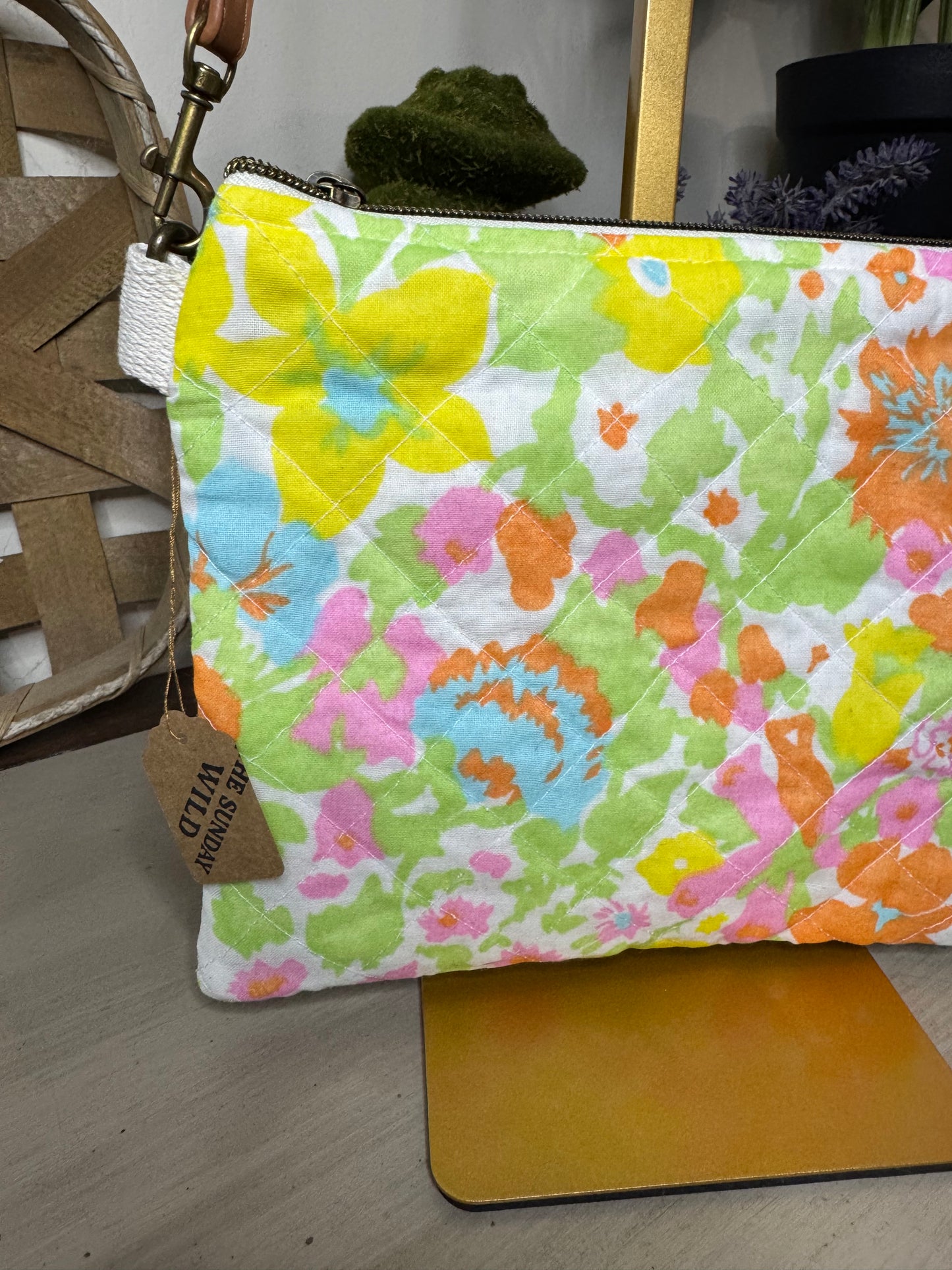 Vibrant Floral - Up-cycled Crossbody