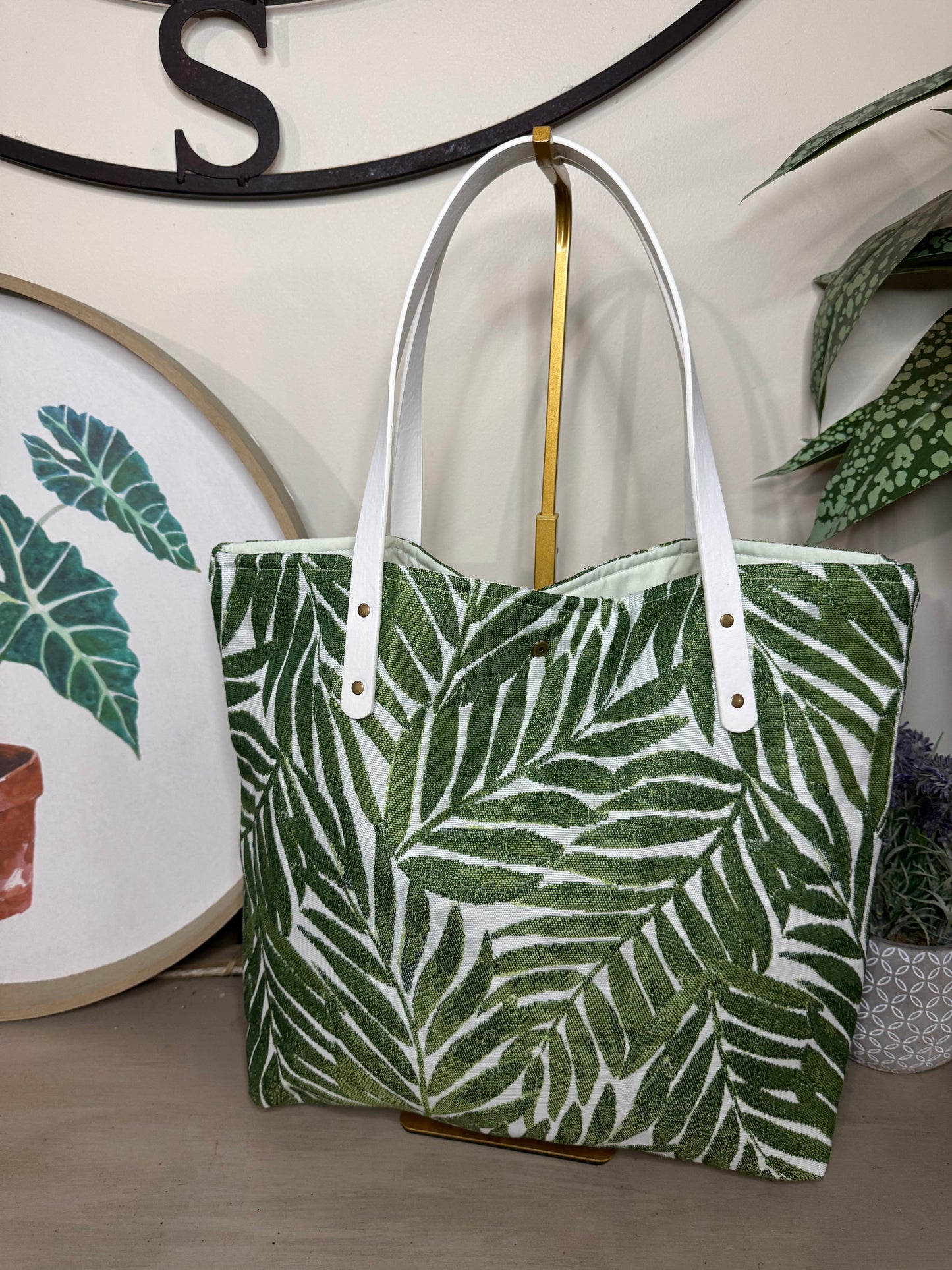 Palm Leaf - Up-cycled Tote