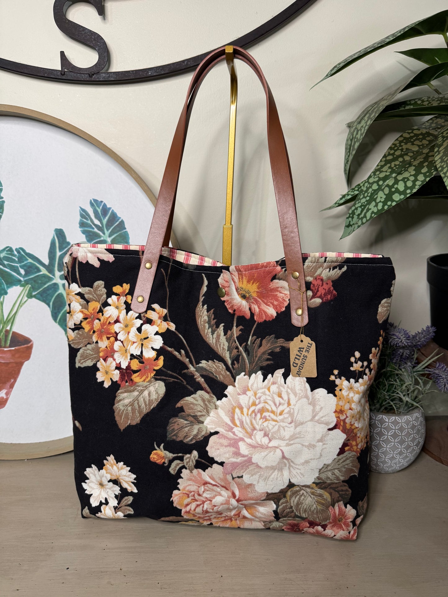 Moody Floral - Up-cycled Tote
