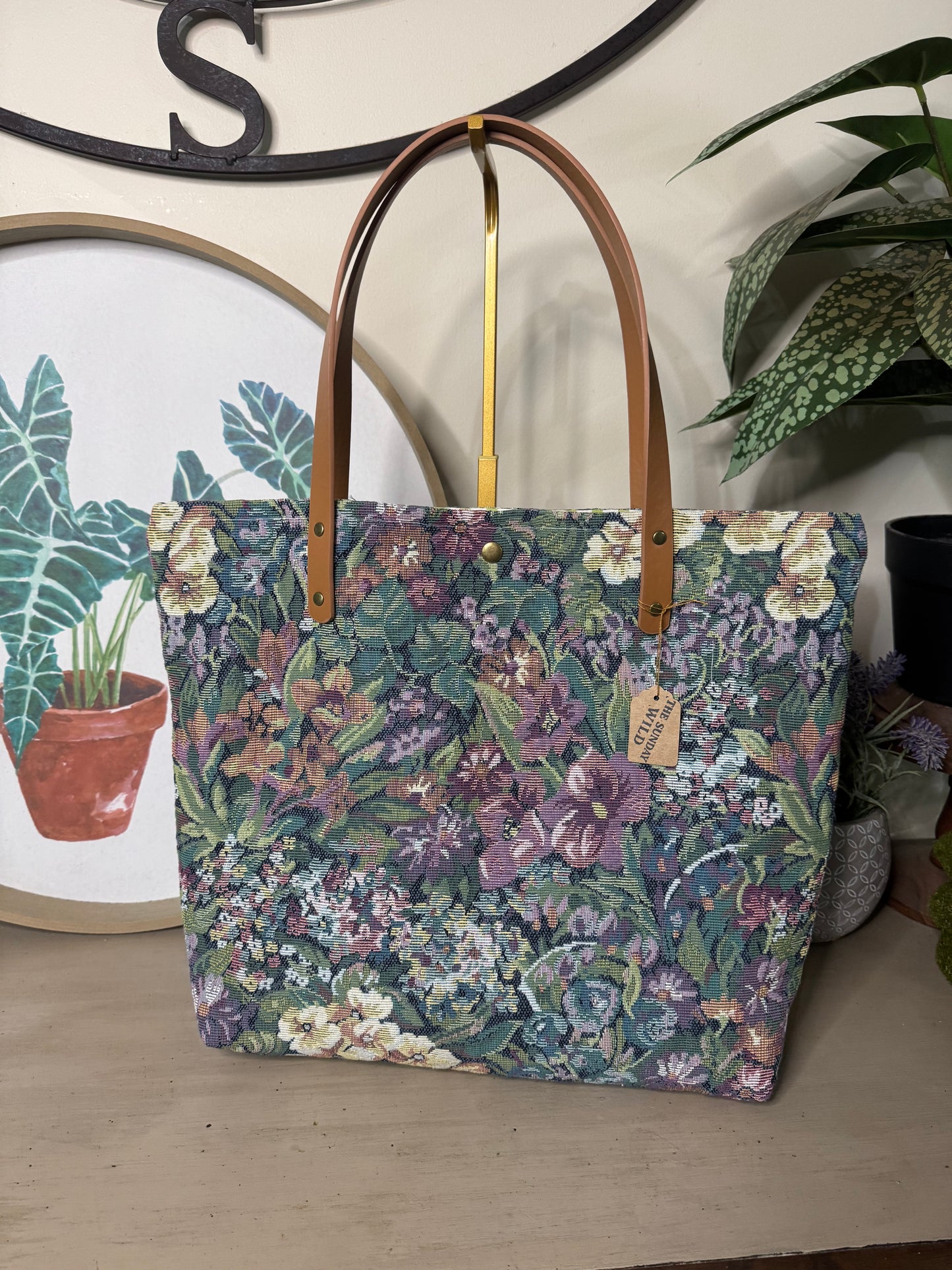 Floral Tapestry - Up-cycled Tote