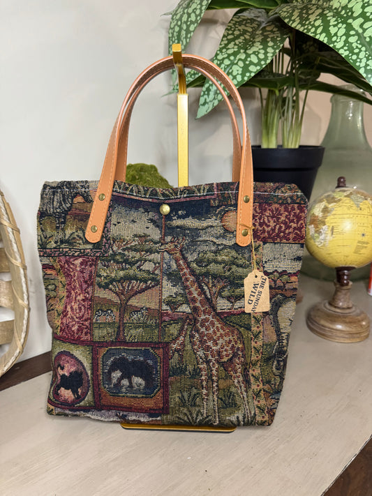 Safari Tapestry - Up-cycled Tote/Crossbody