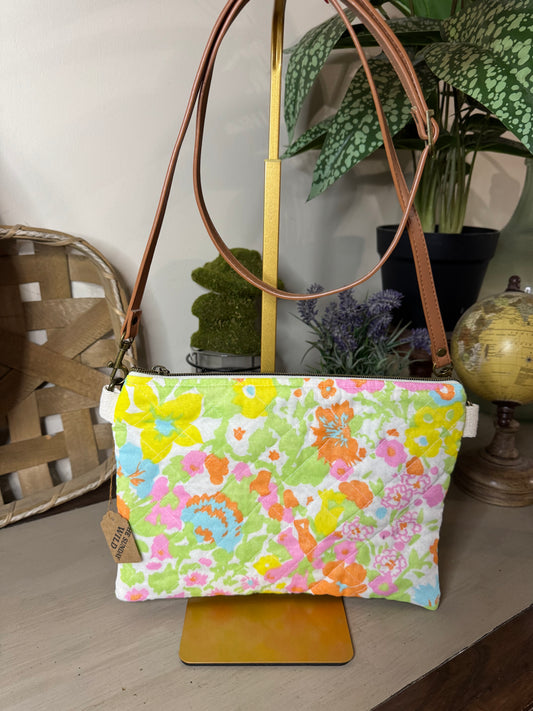 Vibrant Floral - Up-cycled Crossbody