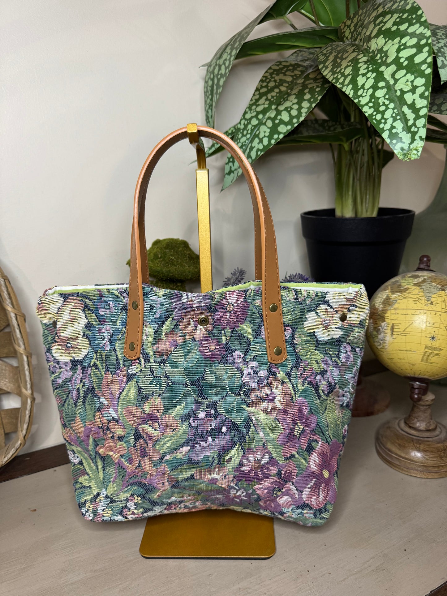 Floral Tapestry - Up-cycled Tote/Crossbody