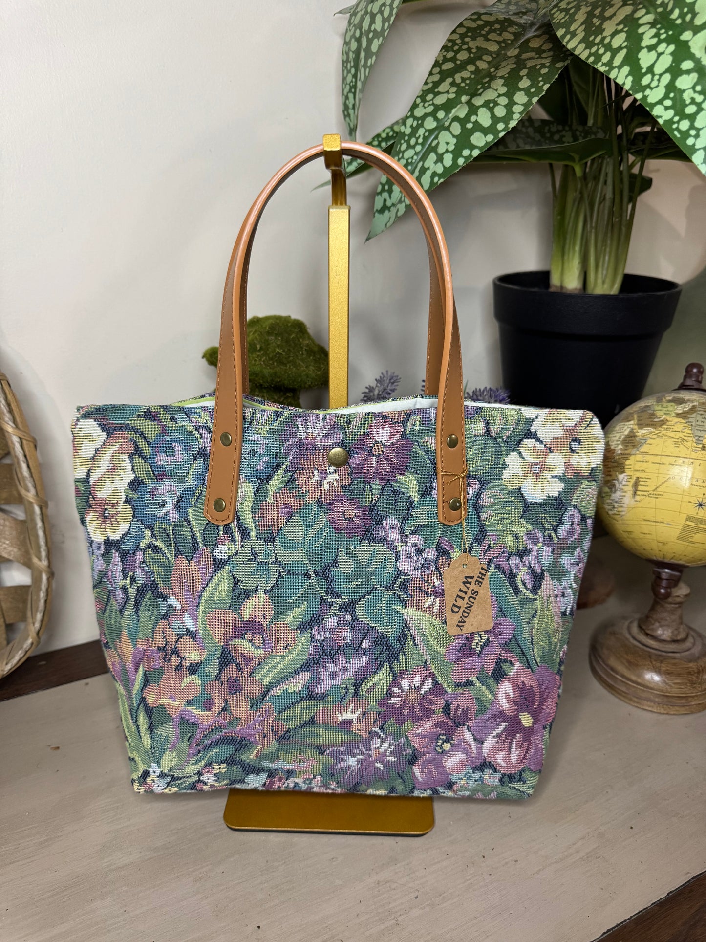 Floral Tapestry - Up-cycled Tote/Crossbody
