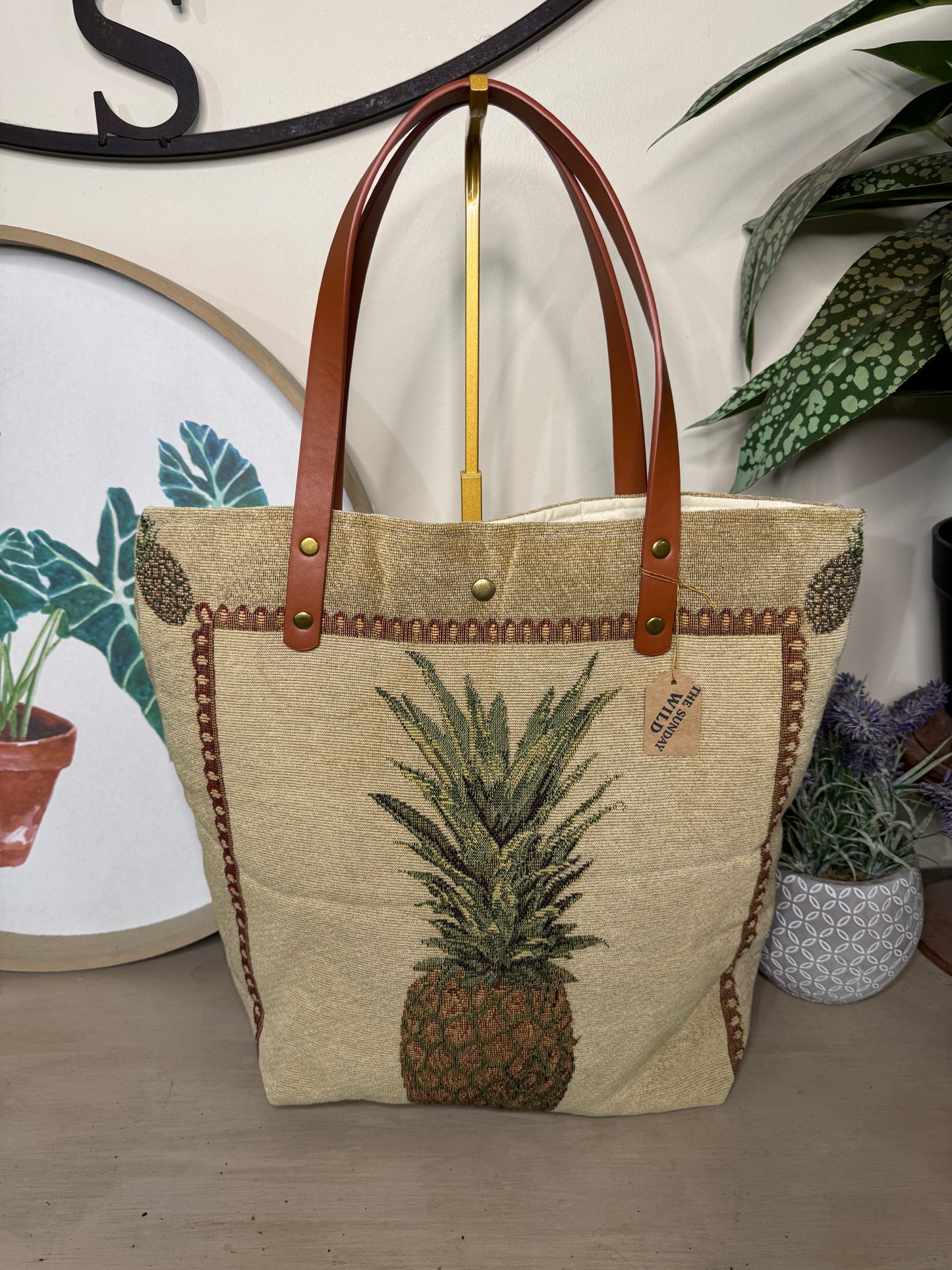 Pineapple - Up-cycled Tote