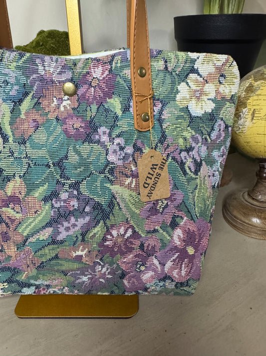 Floral Tapestry - Up-cycled Tote/Crossbody