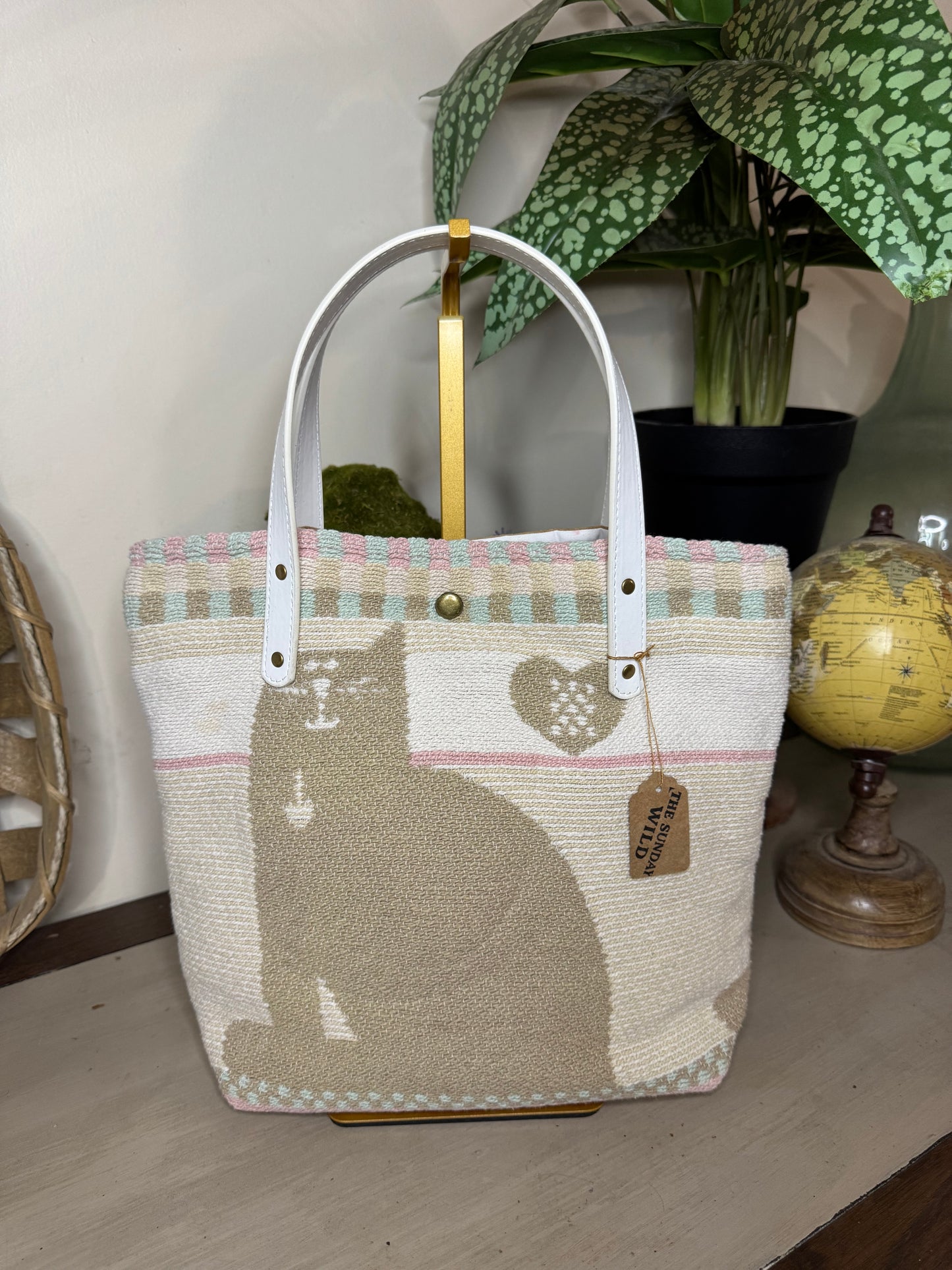 Cat Tapestry - Up-cycled Tote/Crossbody