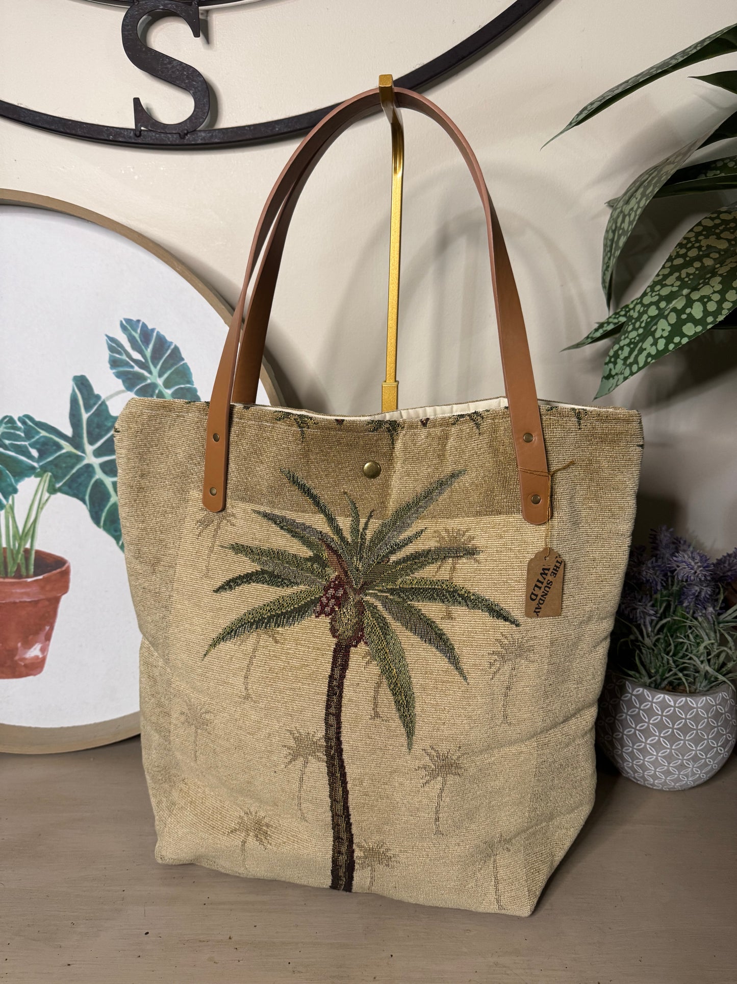 Palm Tree - Up-cycled Tote