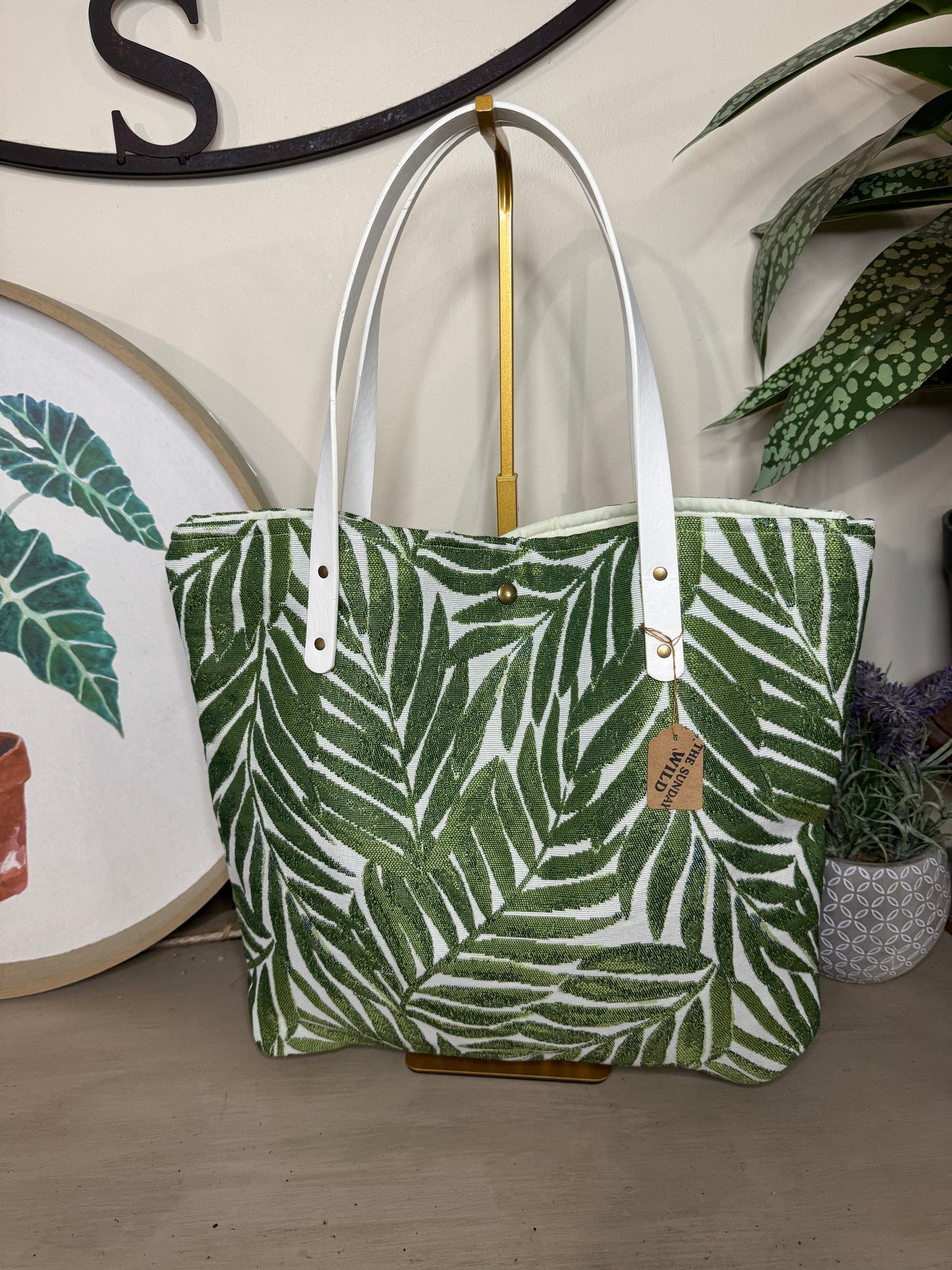 Palm Leaf - Up-cycled Tote